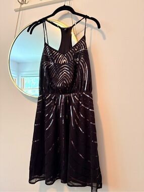 Express Black Sequin Party Dress